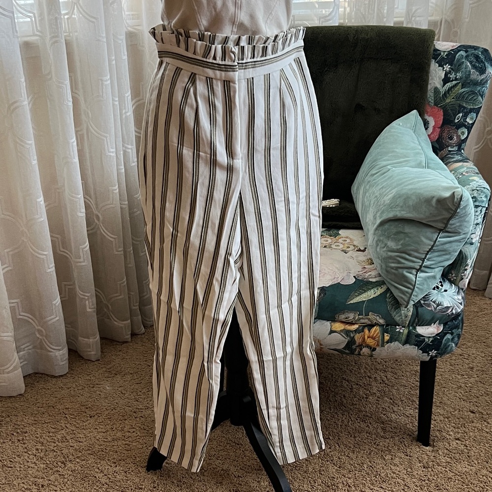Express Cream and Black Striped Trousers